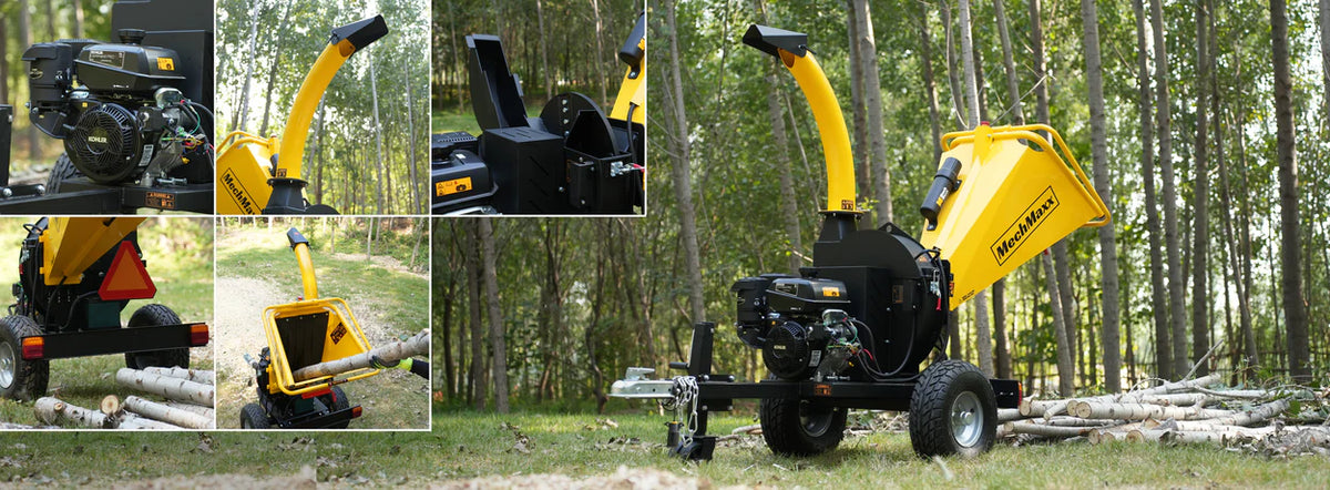 5 inch E-stat KOHLER 429cc 14hp Gasoline Engine Powered Disc Wood Chipper with Taillight ,  P4205