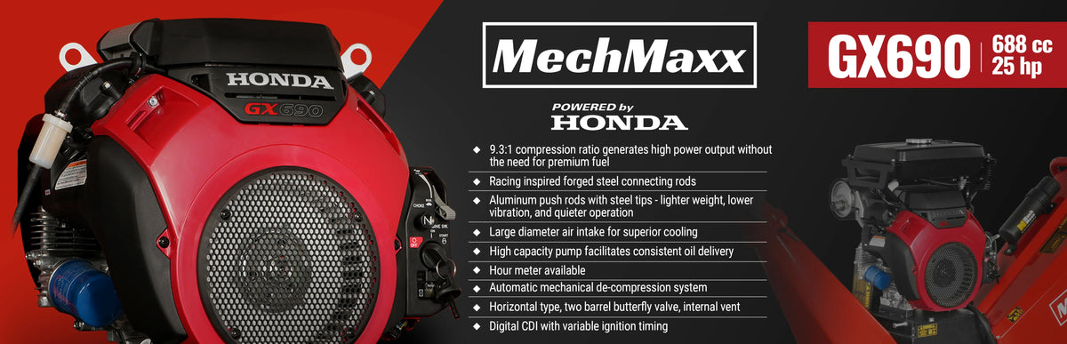 MechMaxx 8 inch HONDA E-Start 688cc 22hp Gas Powered 4 - Wheel Drum Wood Chipper with Taillight ,  B200
