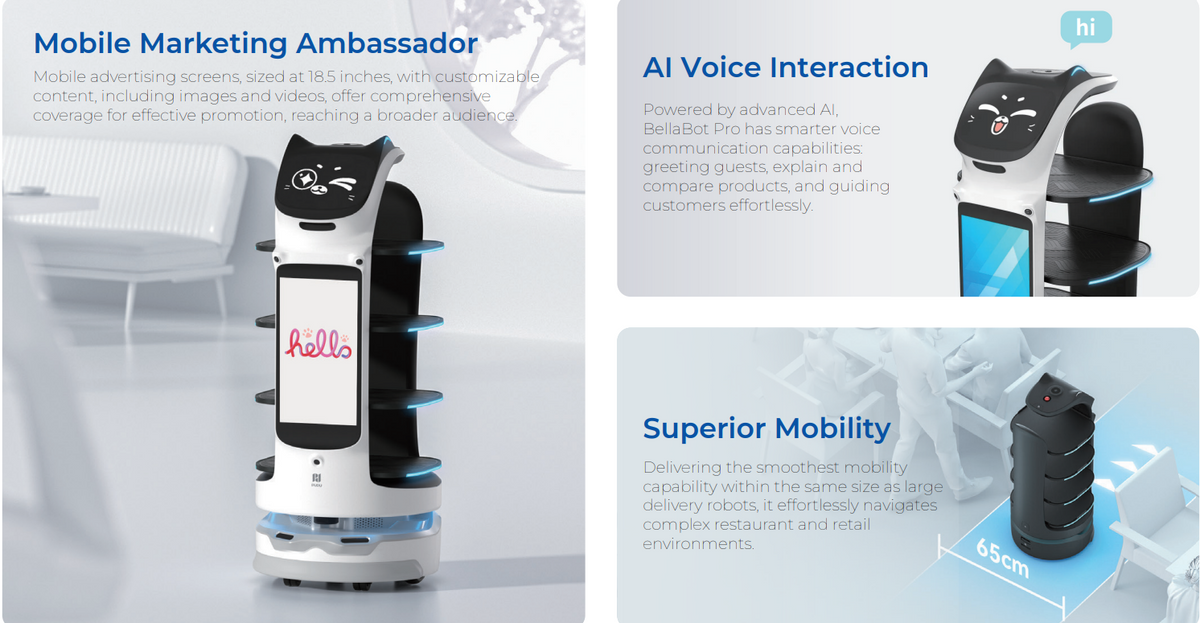 BellaBot Pro Premium Delivery & Advertising Robot (10230-000005)