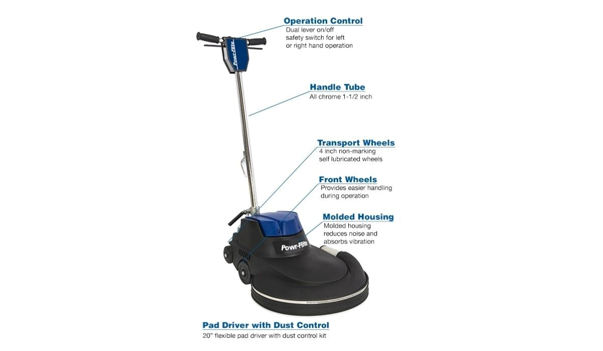Powr-Flite Millennium Edition Dust-Control Burnisher 2,000 RPM